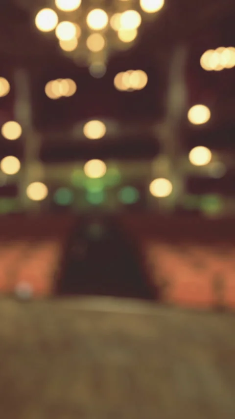 Audience view from the stage in a theater during a performance night Stock Footage 331764378