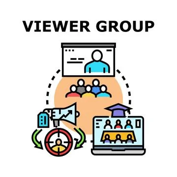 Audience viewer group engagement targeting strategy concept Stock Illustration