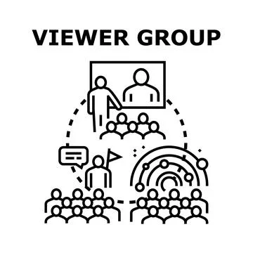 Audience viewer group engaging in online presentation Stock Illustration