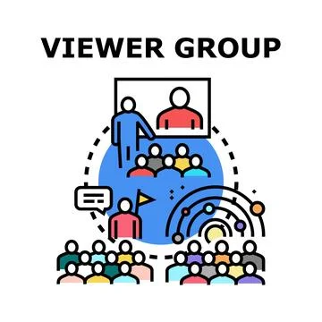 Audience viewer group engaging in online presentation Stock Illustration
