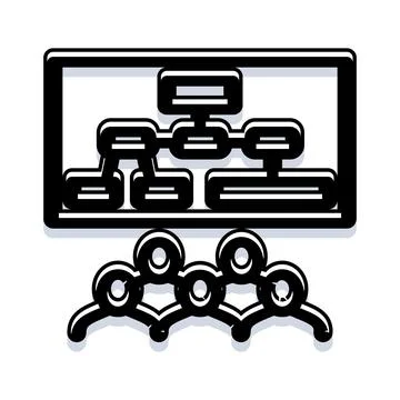 Audience viewing business organization chart presentation icon Stock Illustration