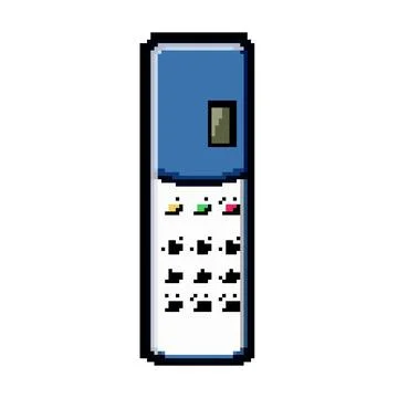 Audience voting clicker pixel art vector illustration Illustrazione stock