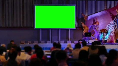 audience watch green screen presentation... | Stock Video | Pond5