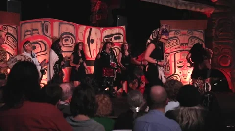 Audience watching beautiful first nations dance Stock Footage 67490706
