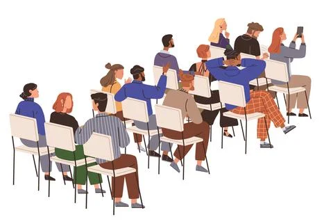 Audience Watching a Presentation or Event in a Seating Arrangement Stock Illustration