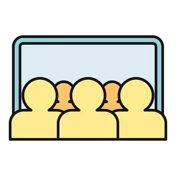 Audience watching screen event presentation group Stock Illustration