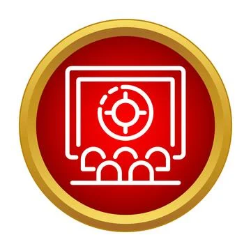 Audience watching target screen in a business presentation Stock Illustration