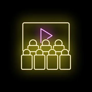 Audience watching video content on digital screen Stock Illustration