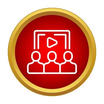 Audience watching video content on screen Stock Illustration