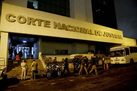  AUDIENCIA TERAN METASTASIS Quito 14 de diciembre 2023. El Juez Felipe Cor... Stock Photos