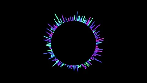 Audio 3D waveform radial equalizer lines animation. Visualization music pla.. Stock-Footage 331802768