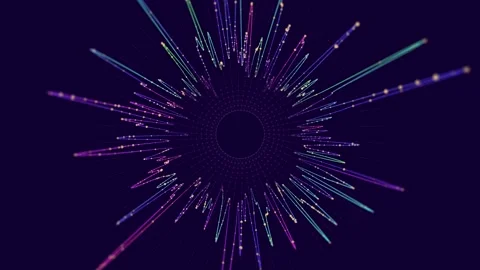 Audio 3D waveform radial equalizer lines with dots. Radial audio signal vib.. Video stock 334607103
