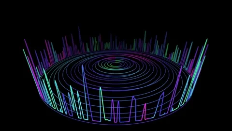 Audio 3D waveform radial equalizer lines animation. Visualization music pla.. Stock-Footage 334607112