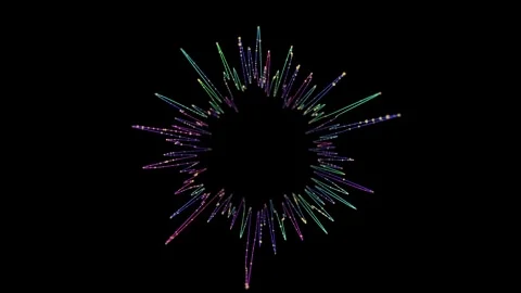 Audio 3D waveform radial equalizer lines motion. Radial audio signal vibrat.. Video stock 335534800