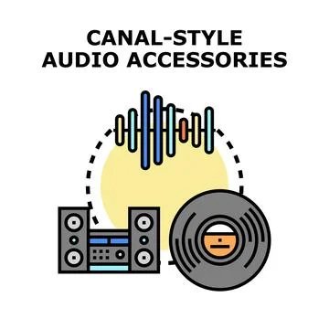 Audio accessories concept vector for listening music Stock Illustration