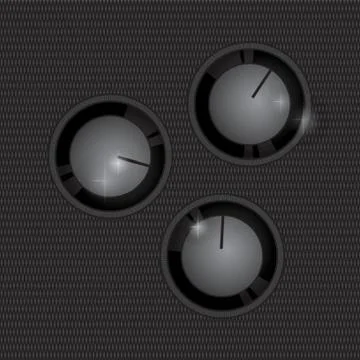 Audio Adjust Knobs Stock Illustration