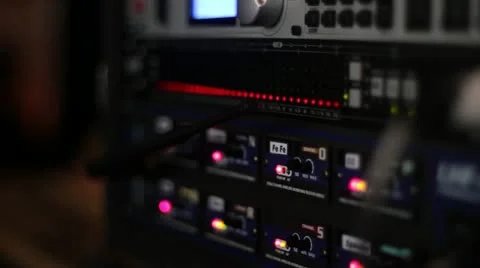 Audio amp led vu readout band playing Video stock 18008302