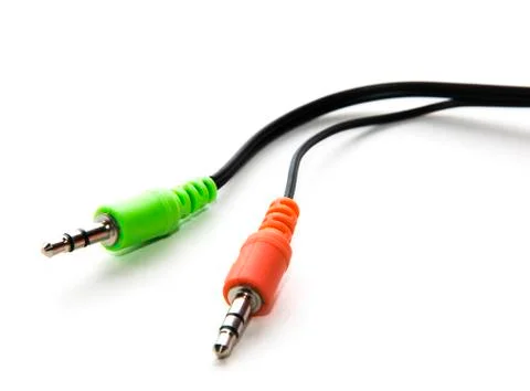 Audio and video cable isolated on white Stock Photos