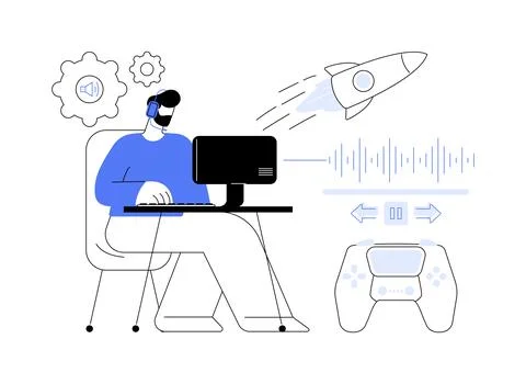 Audio and visual effects abstract concept vector illustration. Illustrazione stock