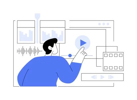 Audio and visual effects isolated cartoon vector illustrations. Ilustración de archivo