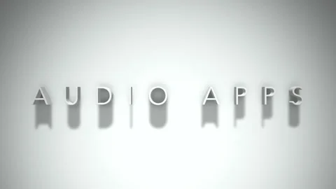 Audio apps 3D title animation with shadows on a white background Stock Footage 297216072