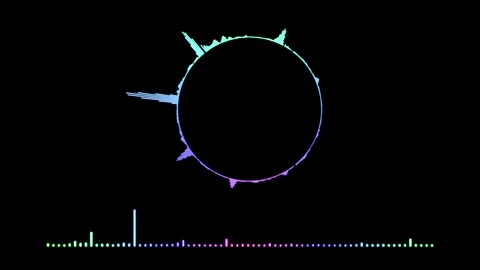 Audio bar, spectrum form white video footage of audio visualizer. Stock Footage 311404206