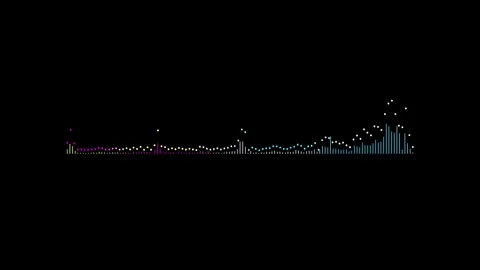 Audio bar, spectrum form white video footage of audio visualizer. Stock Footage 311404677