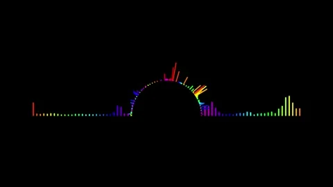 Audio bar, spectrum form white video footage of audio visualizer. Stock Footage 311404881