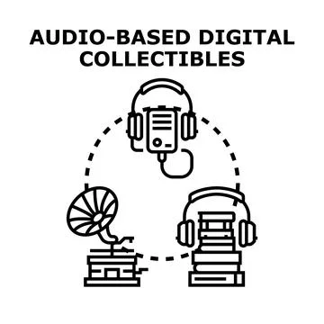 Audio based digital collectibles concept for modern technology Stock Illustration