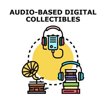 Audio based digital collectibles concept for modern technology Stock Illustration