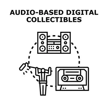 Audio based digital collectibles creating unique virtual assets イラスト素材