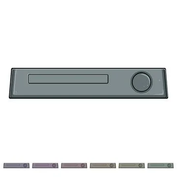 Audio blu ray player cartoon vector graphic Stock Illustration