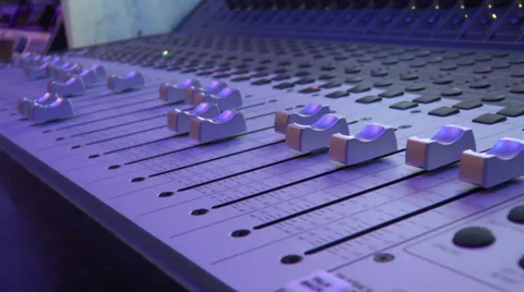 Audio Board Faders 3 Stock Footage 36108312