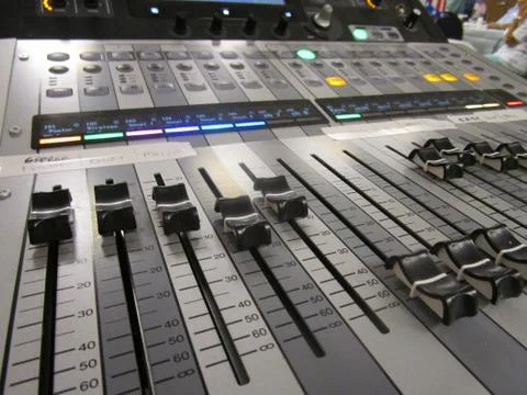 Audio Board Sliders Stock Photos