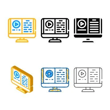 Audio book color icon vector color pack Stock Illustration