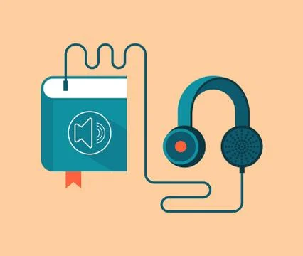 Audio book concept vector illustration Stock Illustration