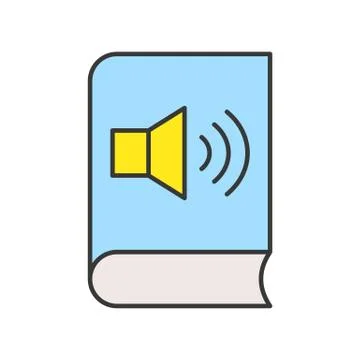 Audio book, e learning or online education concept, editable stroke outline i Stock Illustration