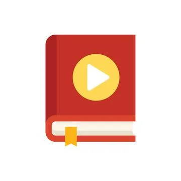 Audio book icon flat vector. Online class Stockillustratie