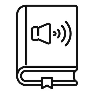 Audio book icon outline vector. Online course Stockillustratie