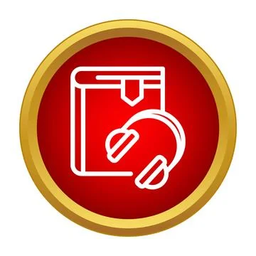 Audio book icon representing digital learning and podcast listening イラスト素材