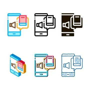 Audio book icon vector outline styleset Stock Illustration