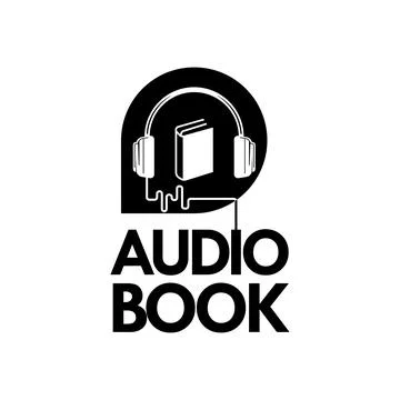 Audio book logo template design vector Stock Illustration