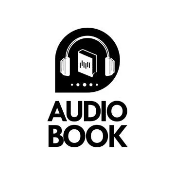 Audio book logo template design graphic Stock Illustration
