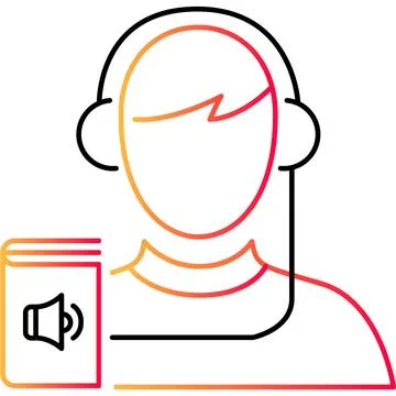 Audio book outline icon vector audiobook logo Stock Illustration