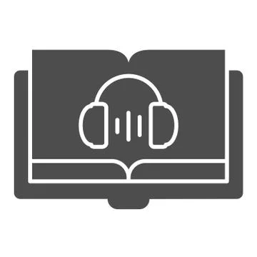 Audio book solid icon. Audio guide vector illustration isolated on white 스톡 일러스트
