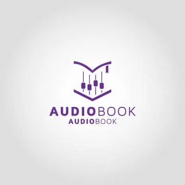 Audio book Vector logo design template idea and inspiration Stock Illustration
