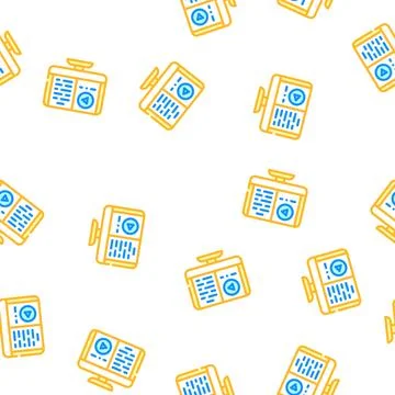 Audio book vector seamless pattern color Illustrazione stock