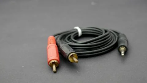 Audio cable 3.5 mm to 3.5 mm Stock Photos
