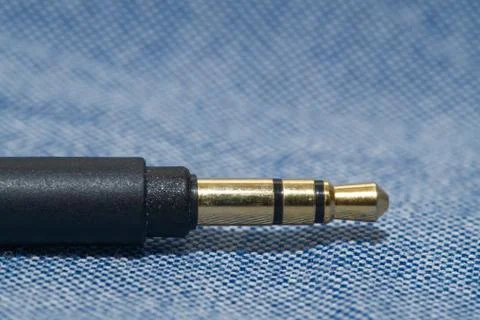 Audio cable with 3.5 mm jack isolated blue-white Stock Photos
