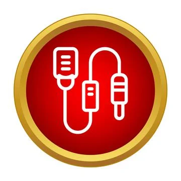 Audio cable connector icon for electronic devices Stock Illustration